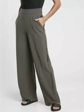 Athleta Nolita Wide Leg Pants In Mountain Olive Size 4
